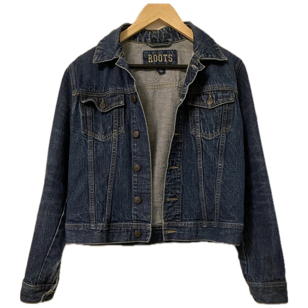 ROOTS jean jacket, EUC, size medium